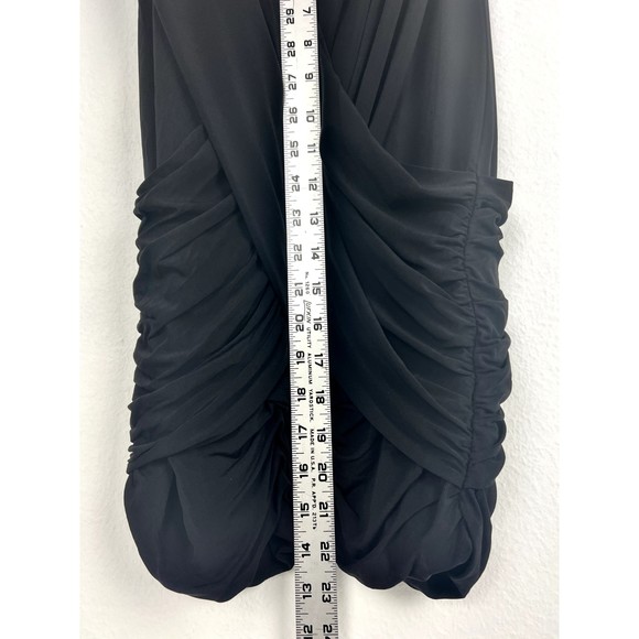 BCBG Max Azria Women’s Dress Alondra Black XS Ruched Gathered Drape Nice - Picture 2 of 8